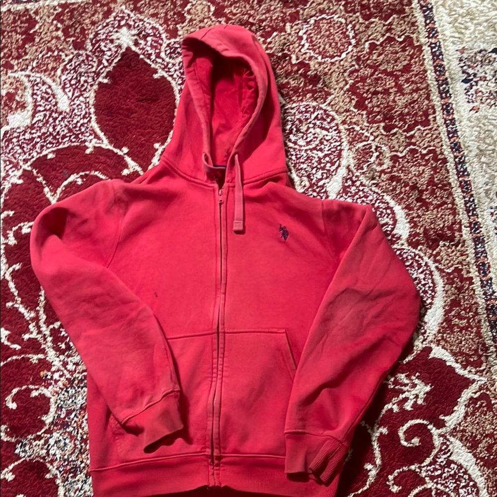 Red Hoodie with Embroidered Logo